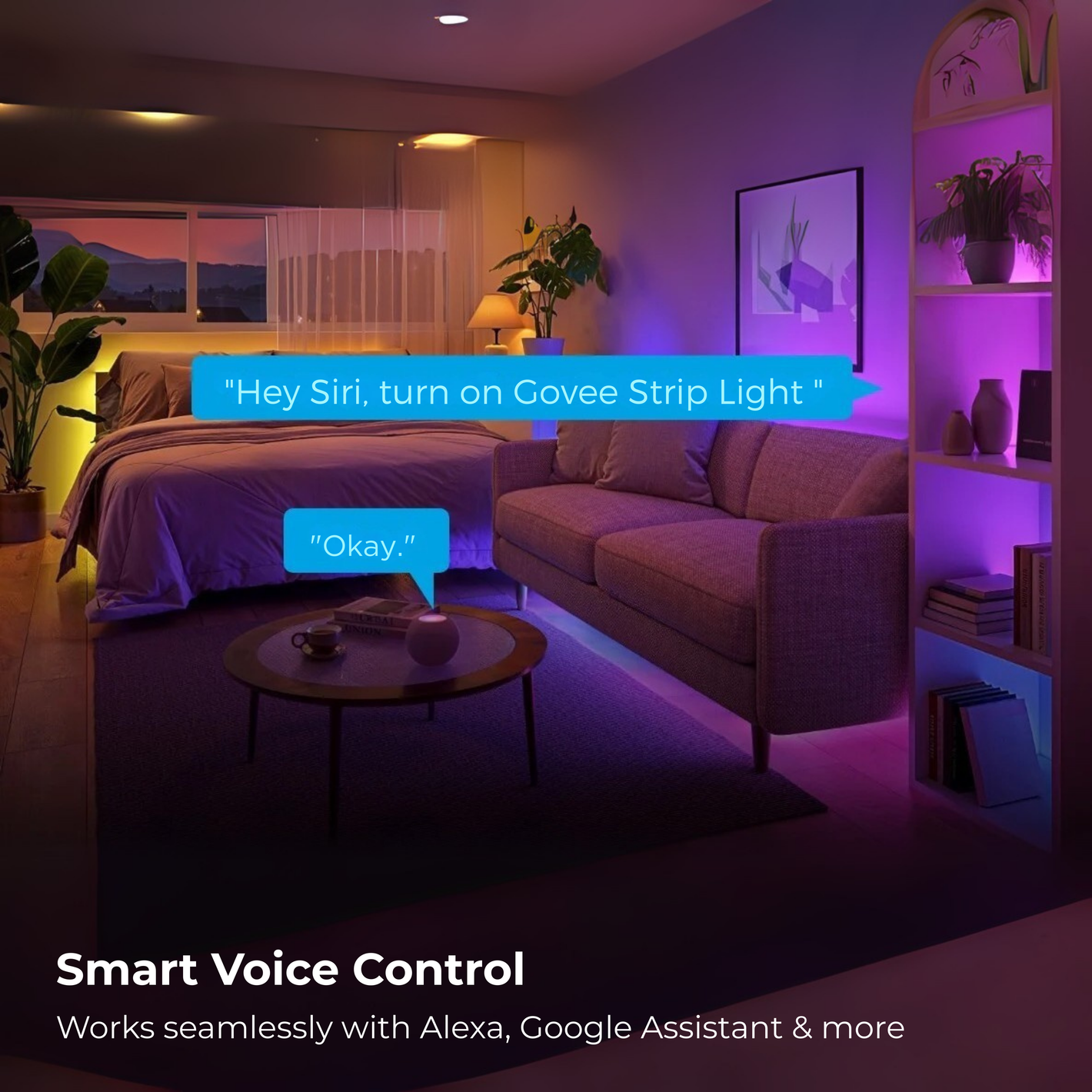 Govee led strip light can control with Alexa and google assistance , Smart music sync Govee LED strip light, exclusive in India with Apex Light , Newest Govee smart LED strip lights in India with RGBIC color changing effect