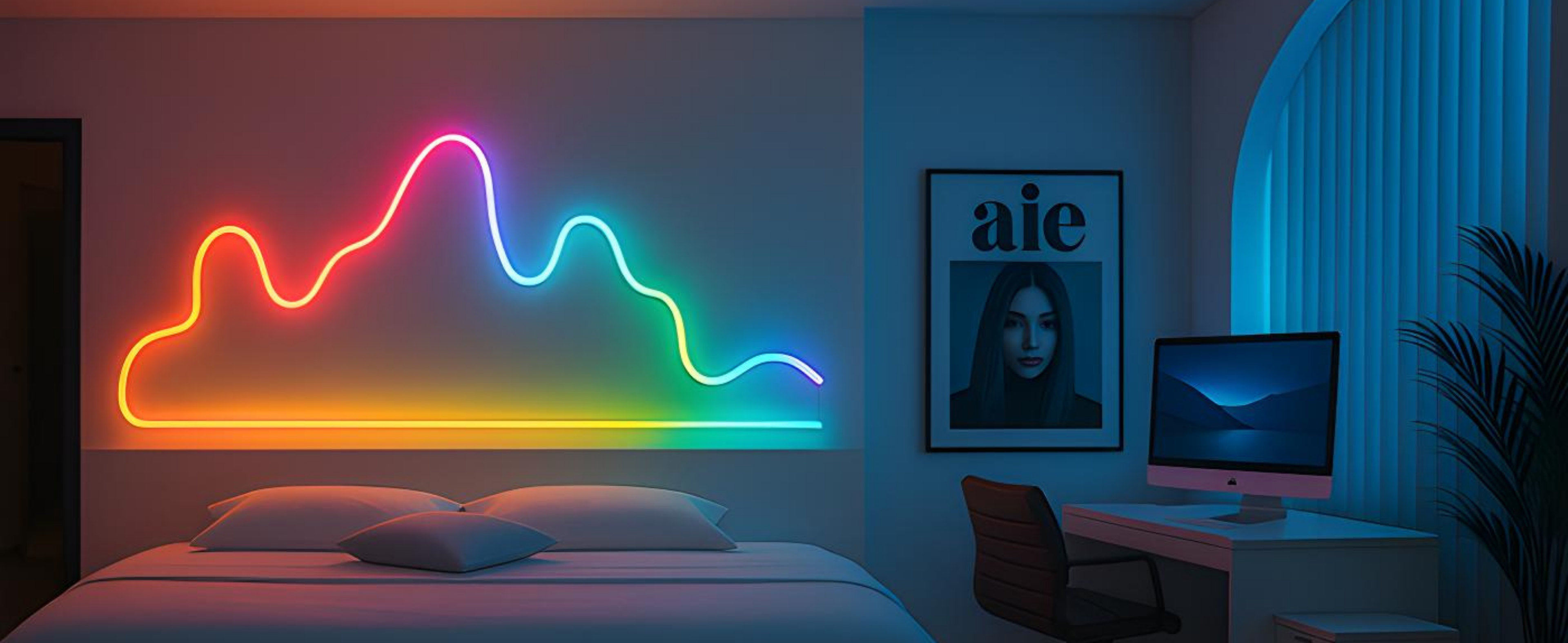 Apex Neon Rope Light in India with RGBIC glow for walls, rooms, and gaming setups , Apex Neon Rope Light for creative wall art and immersive gaming room lighting