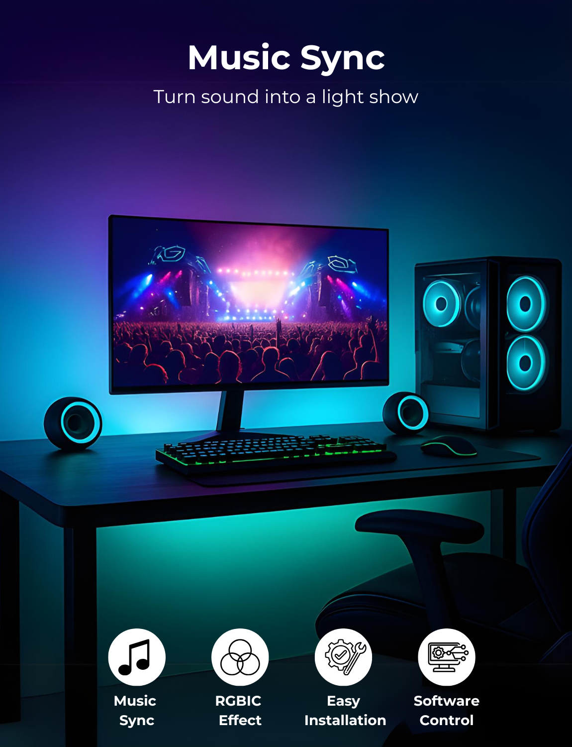 Apex Monitor Backlight (Upto 40 Inches Monitor)(not for All Smart TVs)