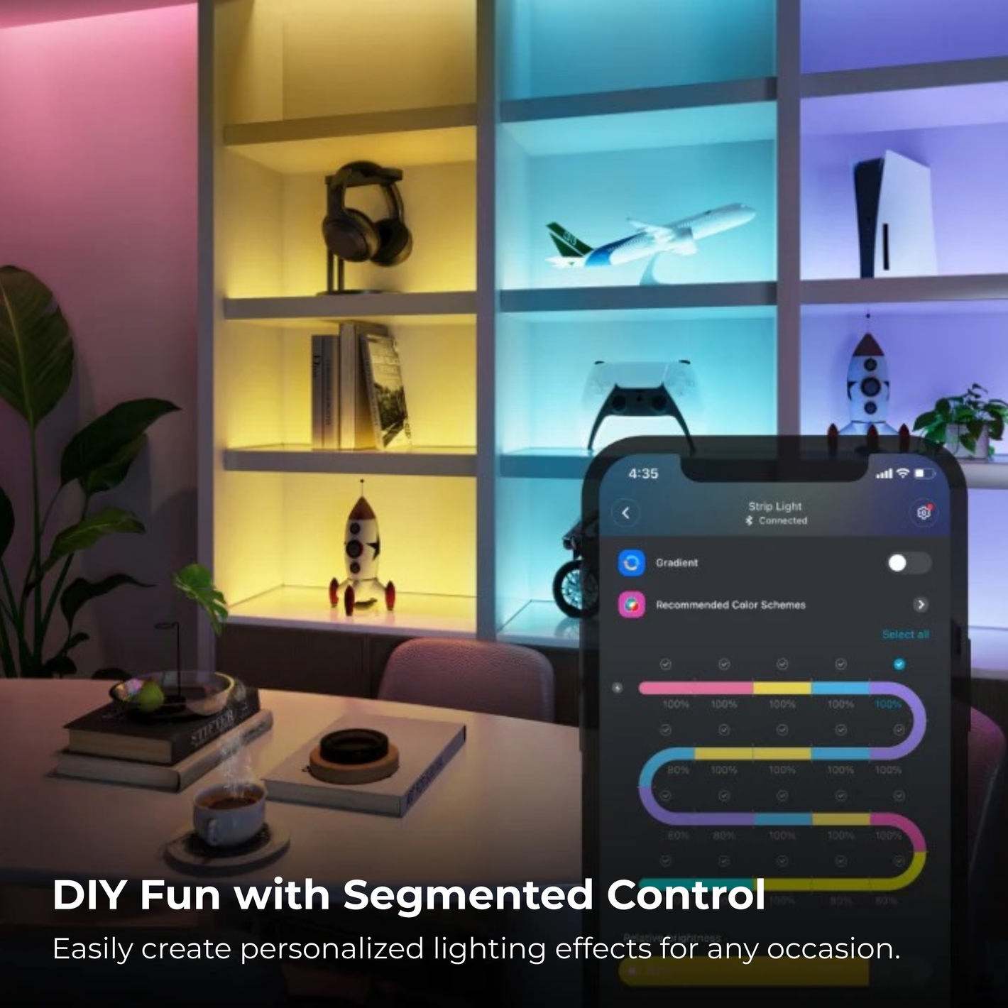 Apex smart Led strip light can control with mobile phone , Govee TV backlight and LED strip combo in India by Apex Light collaboration