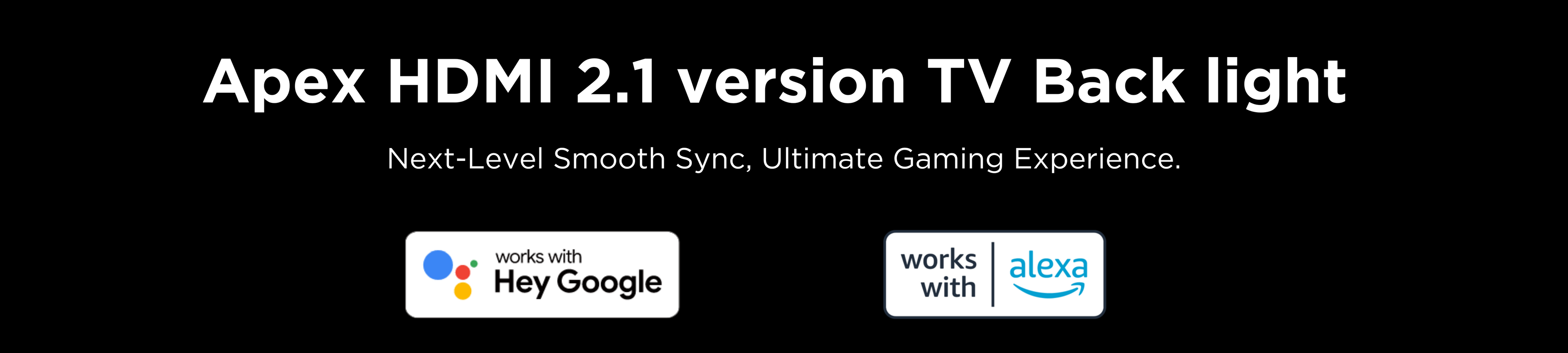 Apex HDMI 2.1 Version TV Backlight, HDMI 2.1 Sync Box, Supports 8K@60Hz, 4K@120Hz, VRR and ALLM, Works with Google Assistant and Alexa, RGBIC LED Light Strip for 32-90 inch TVs, 60 LEDs/m