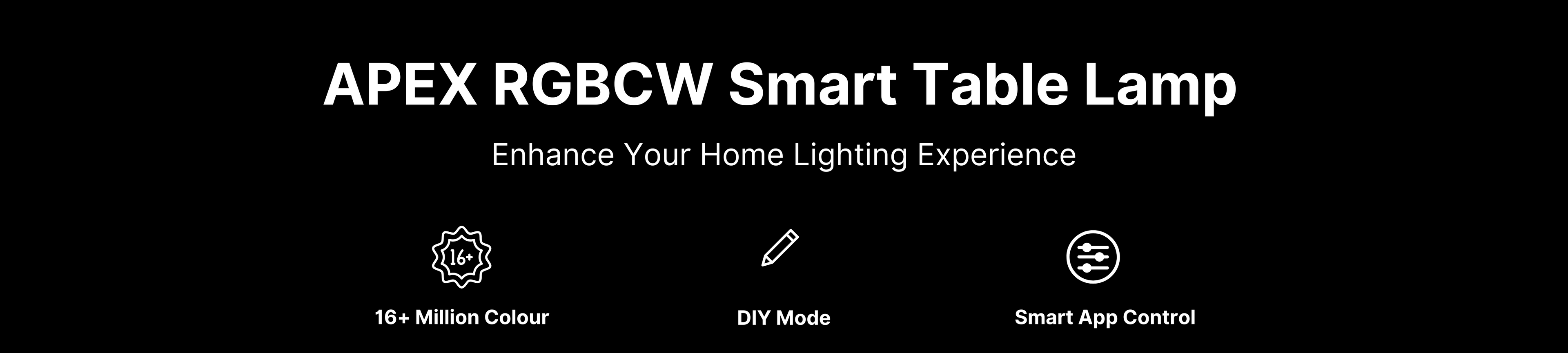 Apex RGBCW smart table lamp , smart table lmap with 16+ million colour , diy mode , smart app control