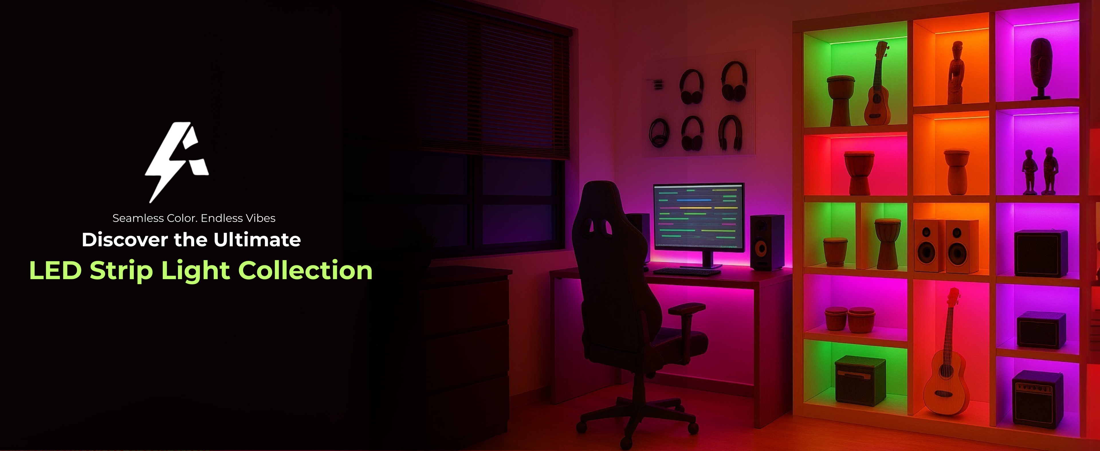best RGBIC led strip light use in the room , best room setup in india , best led tsrip light in india , best RGBIC led strip light , Apex RGBIC led strpi light in gaming room