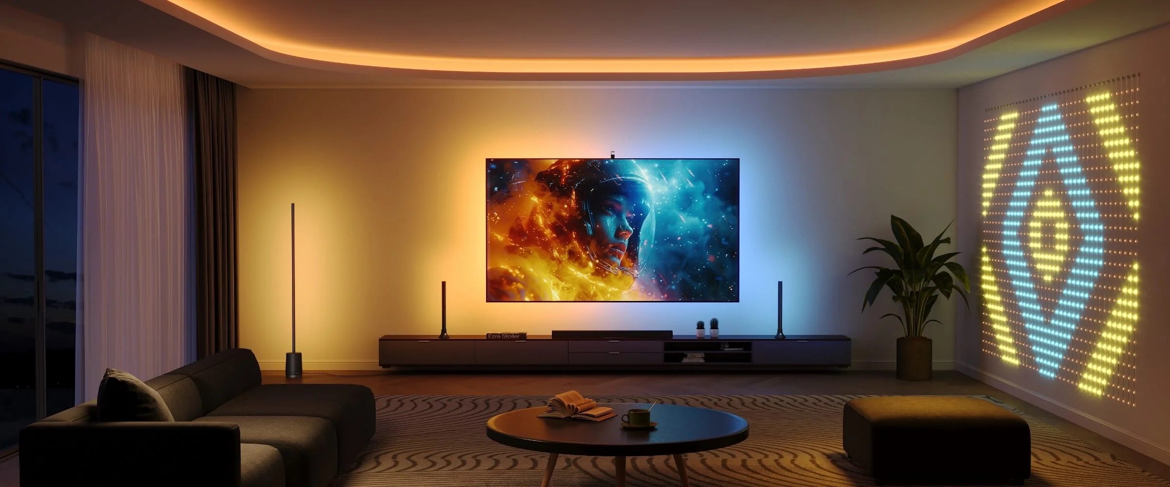 Smart Govee RGBIC TV backlight setup in India with Apex Light collaboration