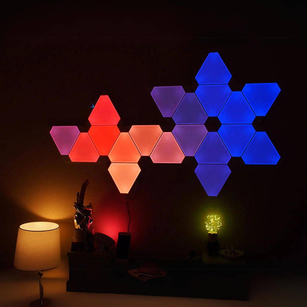 Apex Triangle Light Panels, RGBIC Wall Light, Multicolor Effects, Music Sync, DIY Design, Smart APP Control, Compatible with Alexa & Google Assistant for Room, Gaming,