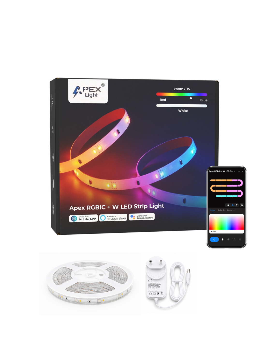 Redefine Your Ambience with Apex RGBIC + W Smart LED Strip