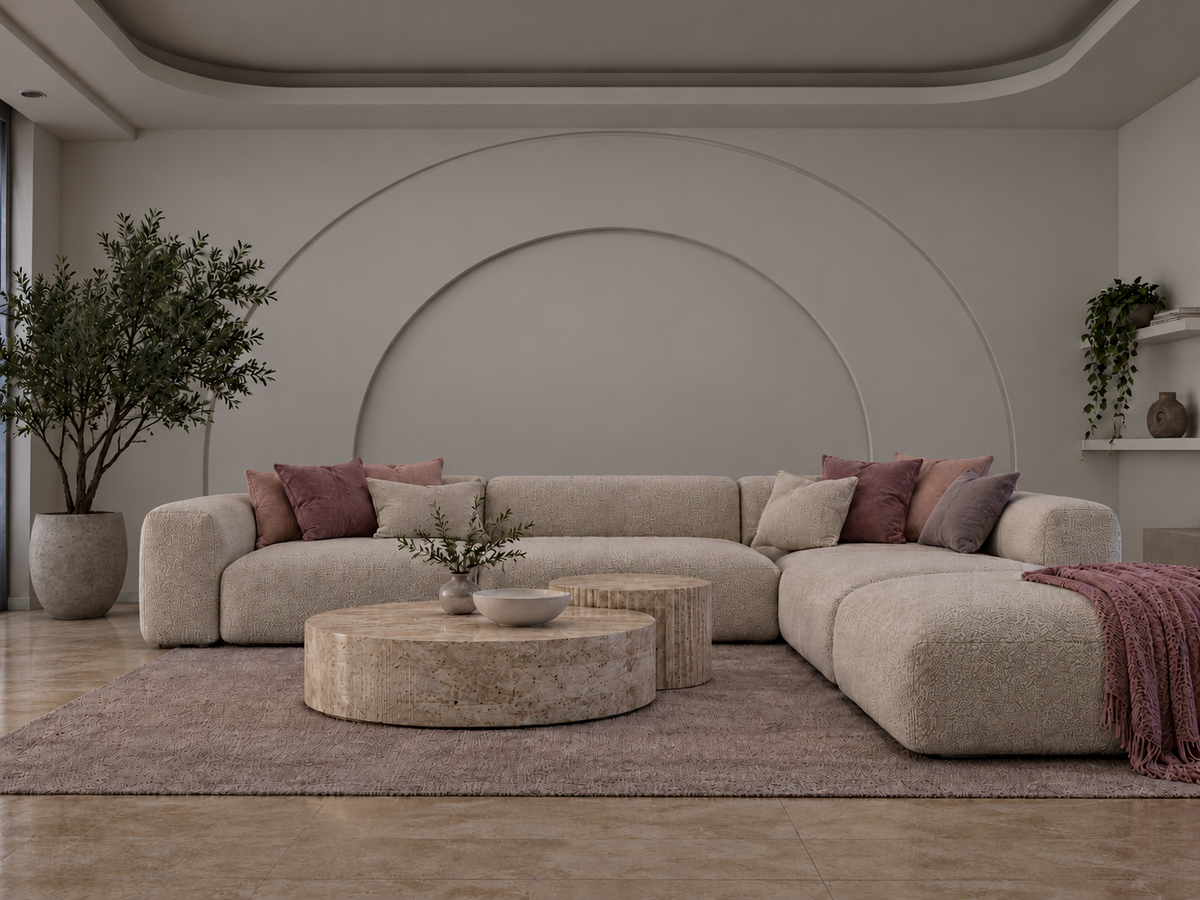 Explore three independently adjustable LED strips in a living room