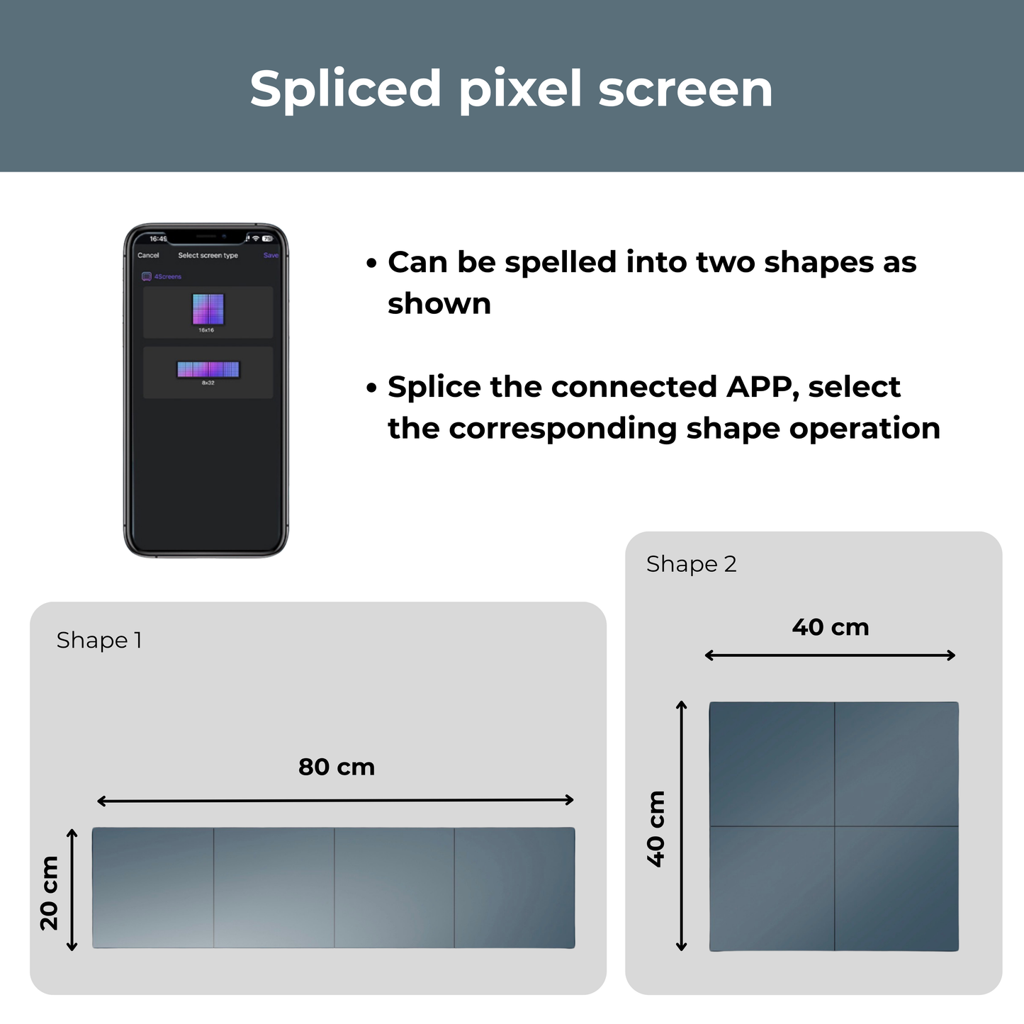 Apex Spliced Pixel Display LED Frame (8x8 Pixel)(4 pcs)