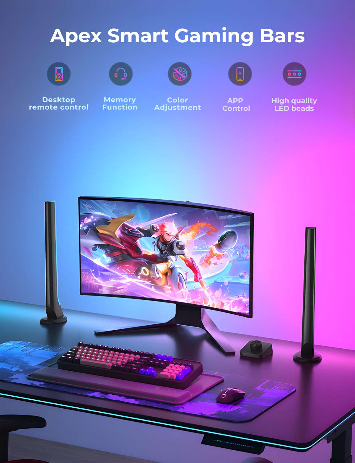 Apex Smart RGBIC Gaming Light Bars