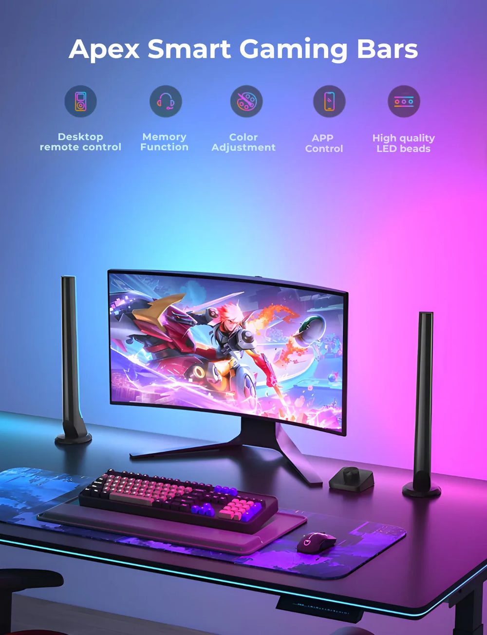 Apex Smart RGBIC Gaming Light Bars