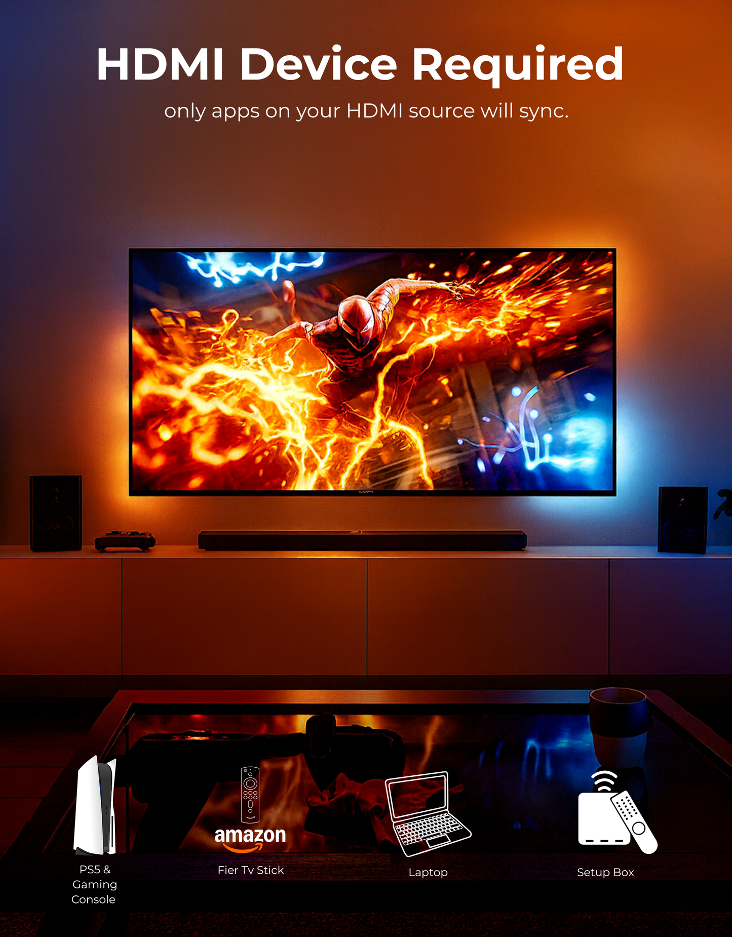 Apex HDMI 2.1 Version TV Backlight (32-90 Inch TV size)