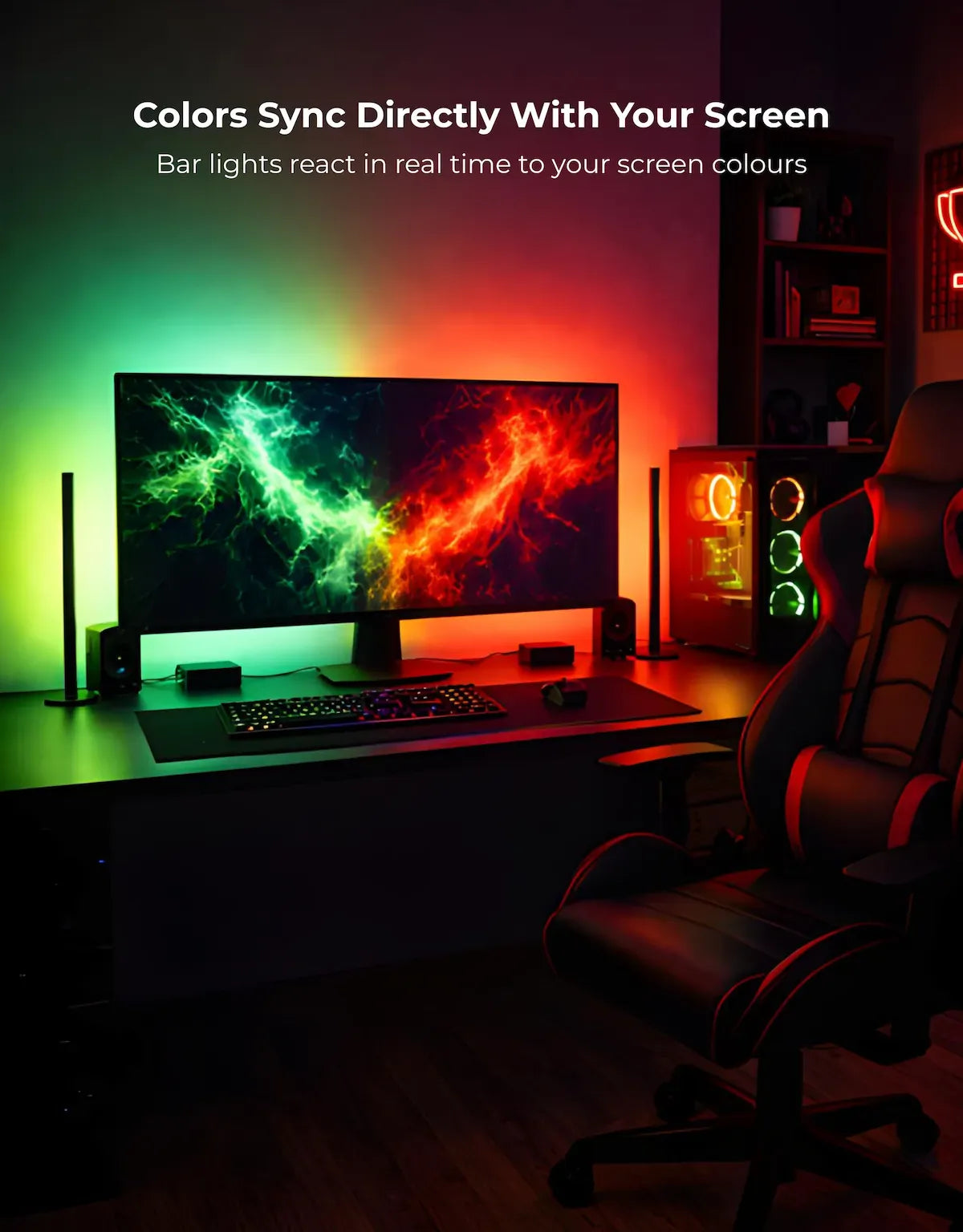 real time screen sync lights
monitor sync rgb bar lights
gaming monitor ambient lights
screen reactive rgb lights
smart rgb light bars for gaming
rgb light bars for monitor
pc screen sync lighting
gaming desk ambient lights
monitor color sync lights
immersive gaming rgb lights
app controlled rgb bar lights
gaming room rgb lighting
monitor backlight light bars
rgb lights that match your screen
desktop screen sync lights
led bar lights for gaming setup
gaming streamer rgb lights
color changing monitor lights
