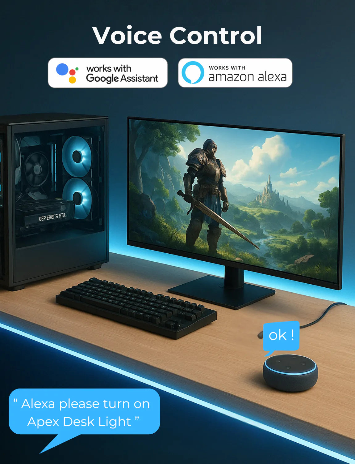 Apex RGBIC Neon Rope Light for Desks