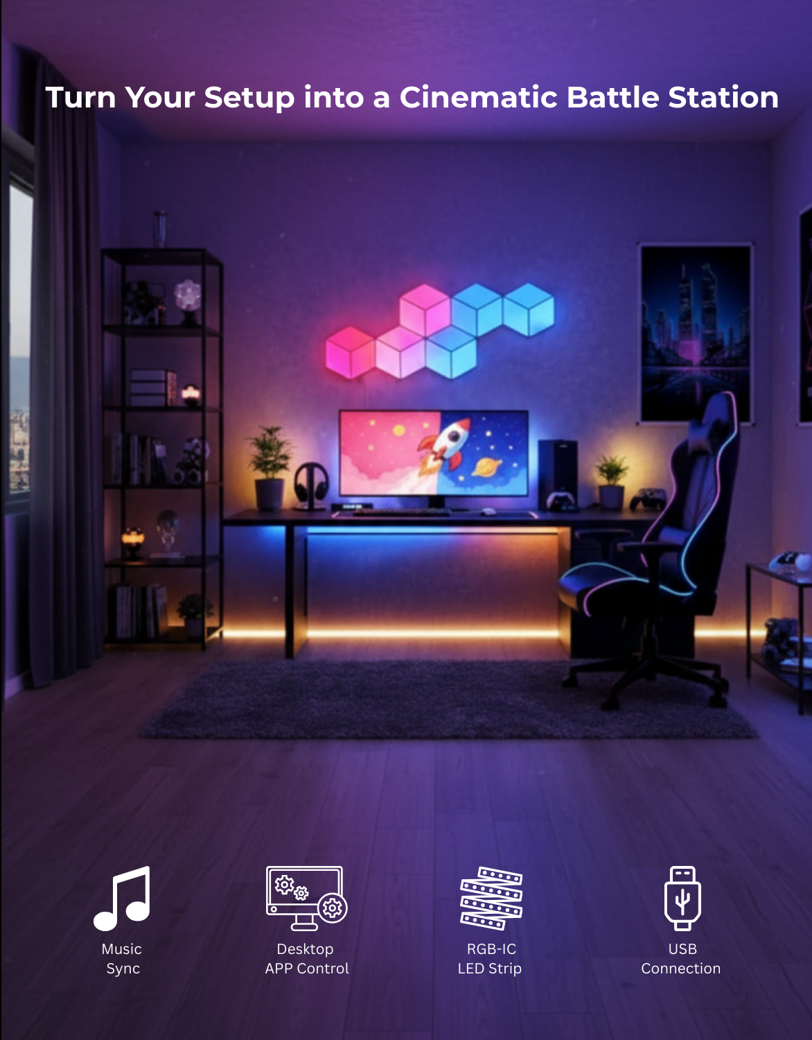 Apex Monitor Sync Hexagon Light (6 Pcs)