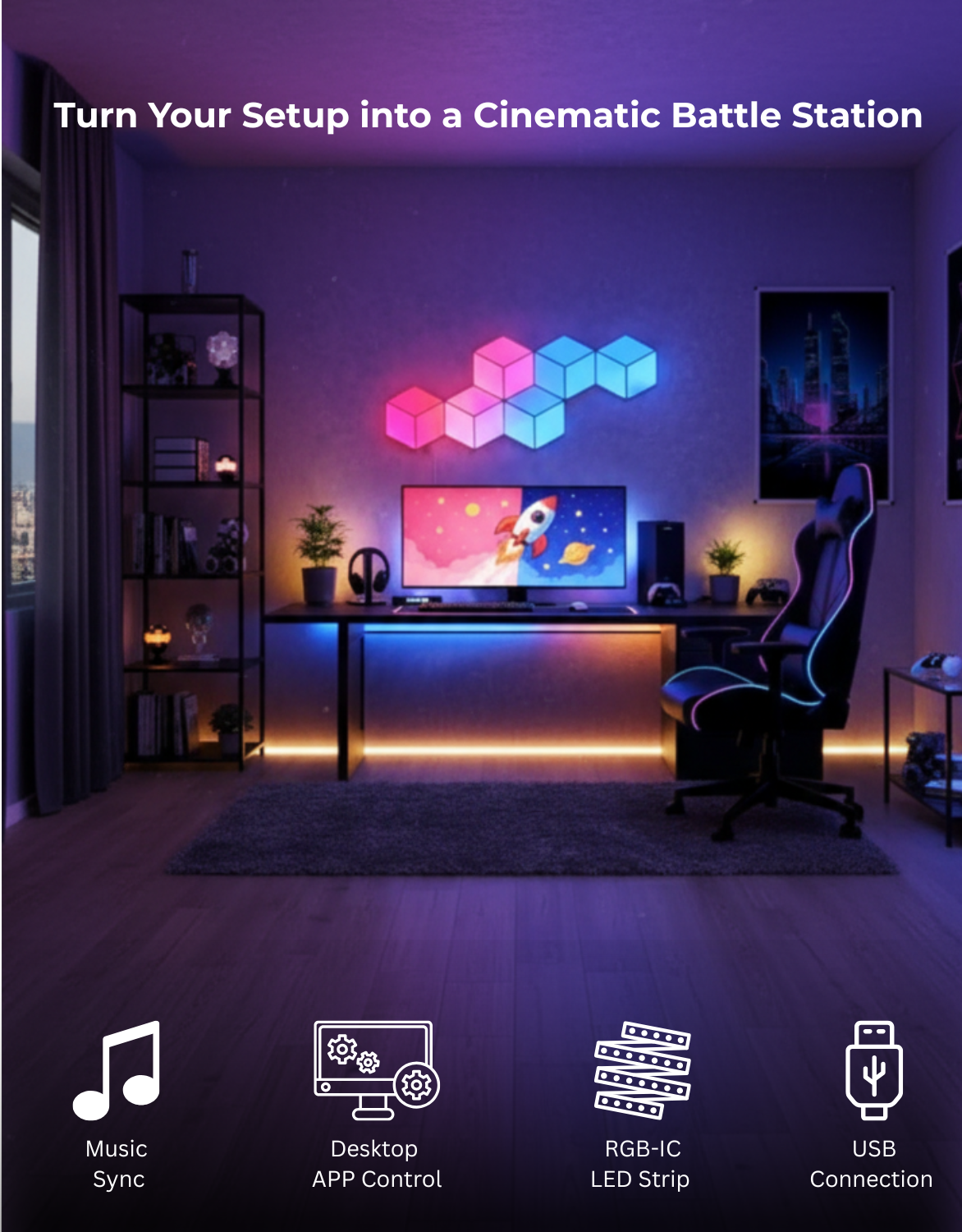 Apex Monitor Sync Hexagone Light (6 Pcs)