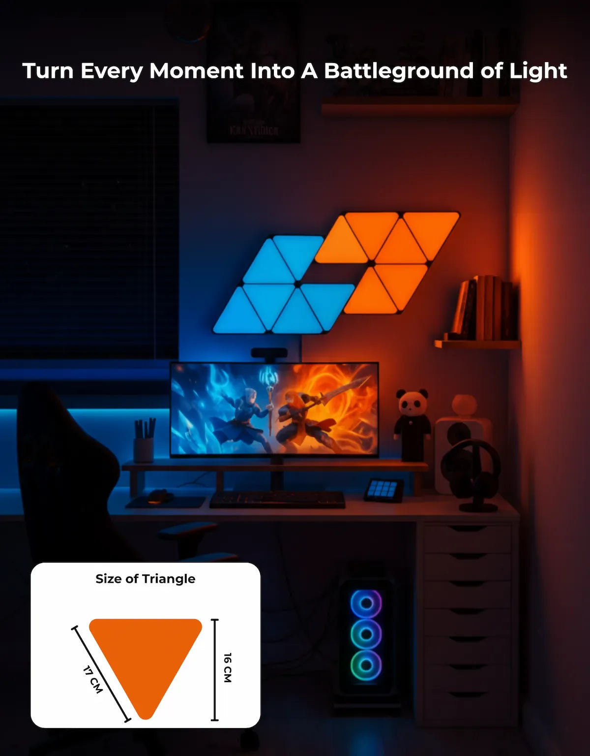monitor sync triangle lights
rgb triangle wall lights
screen sync gaming lights
gaming wall lights
gaming room rgb lighting
smart triangle lights
music sync rgb lights
desktop app controlled rgb lights
gaming setup rgb lighting
ambient gaming lighting
rgb led wall panels
gaming room decor
pc gaming lights
triangle gaming lights
premium gaming lights
screen sync
screen sync lights
music sync
desktop app control
rgb gaming lights
rgb wall panels
led wall panels
smart rgb lights
ambient lighting
