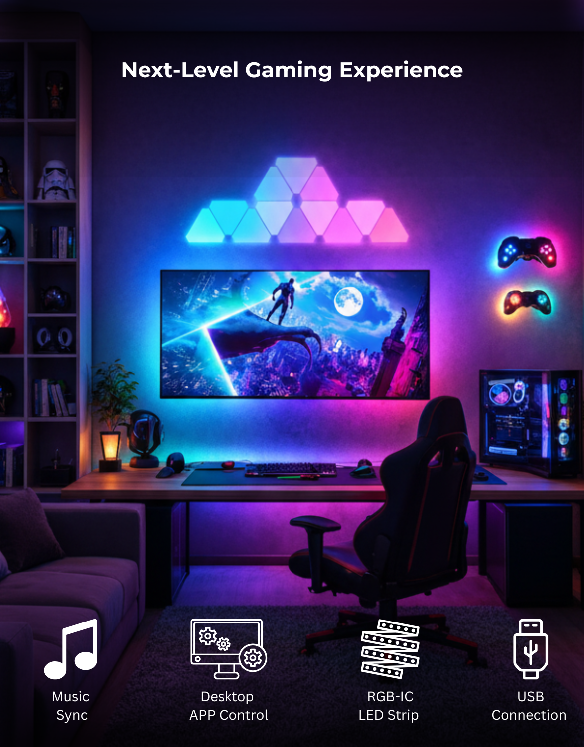 Apex Monitor sync Triangle Light (6 Pcs)