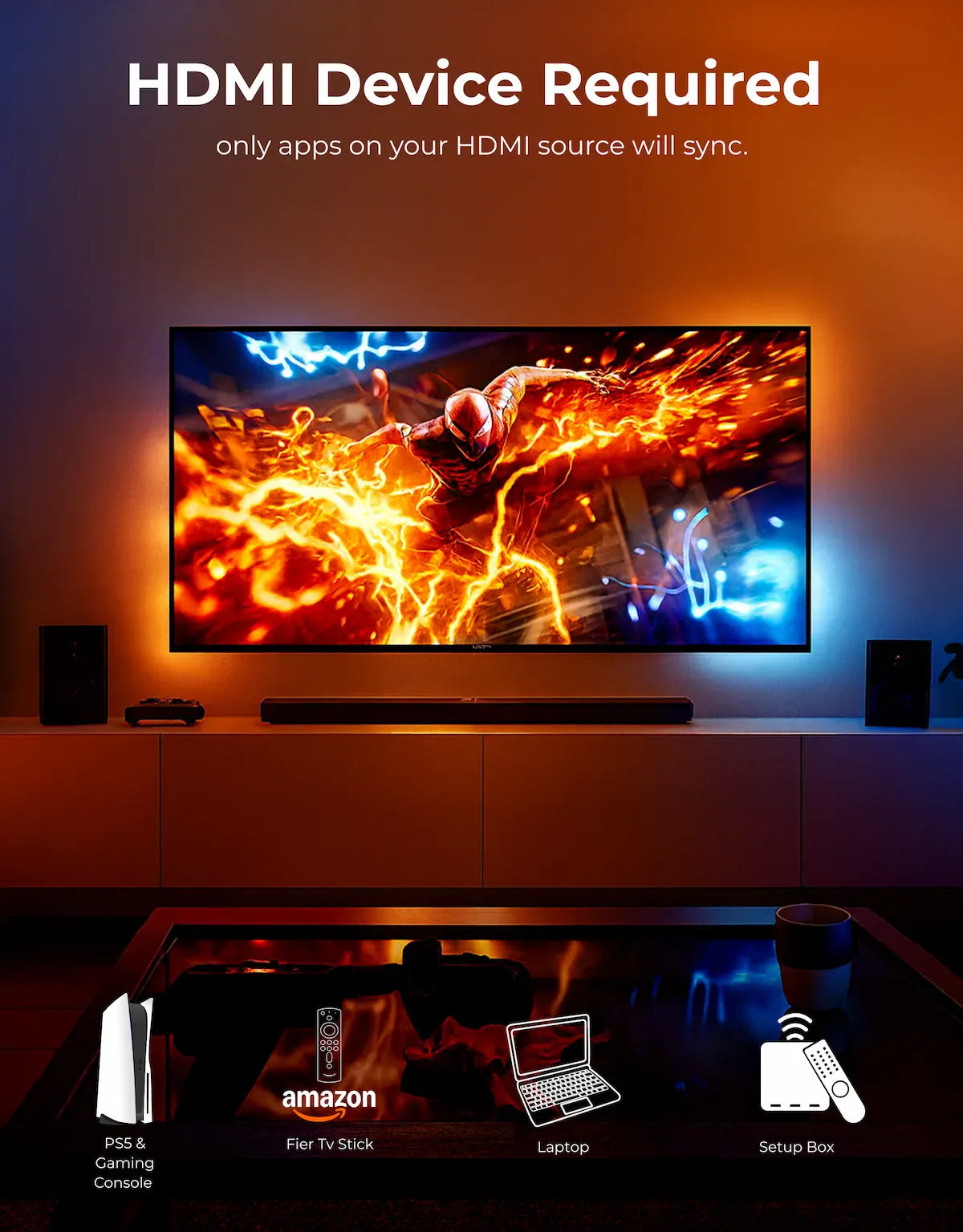 Apex HDMI 2.1 Version TV Backlight (32-90 Inch TV size)