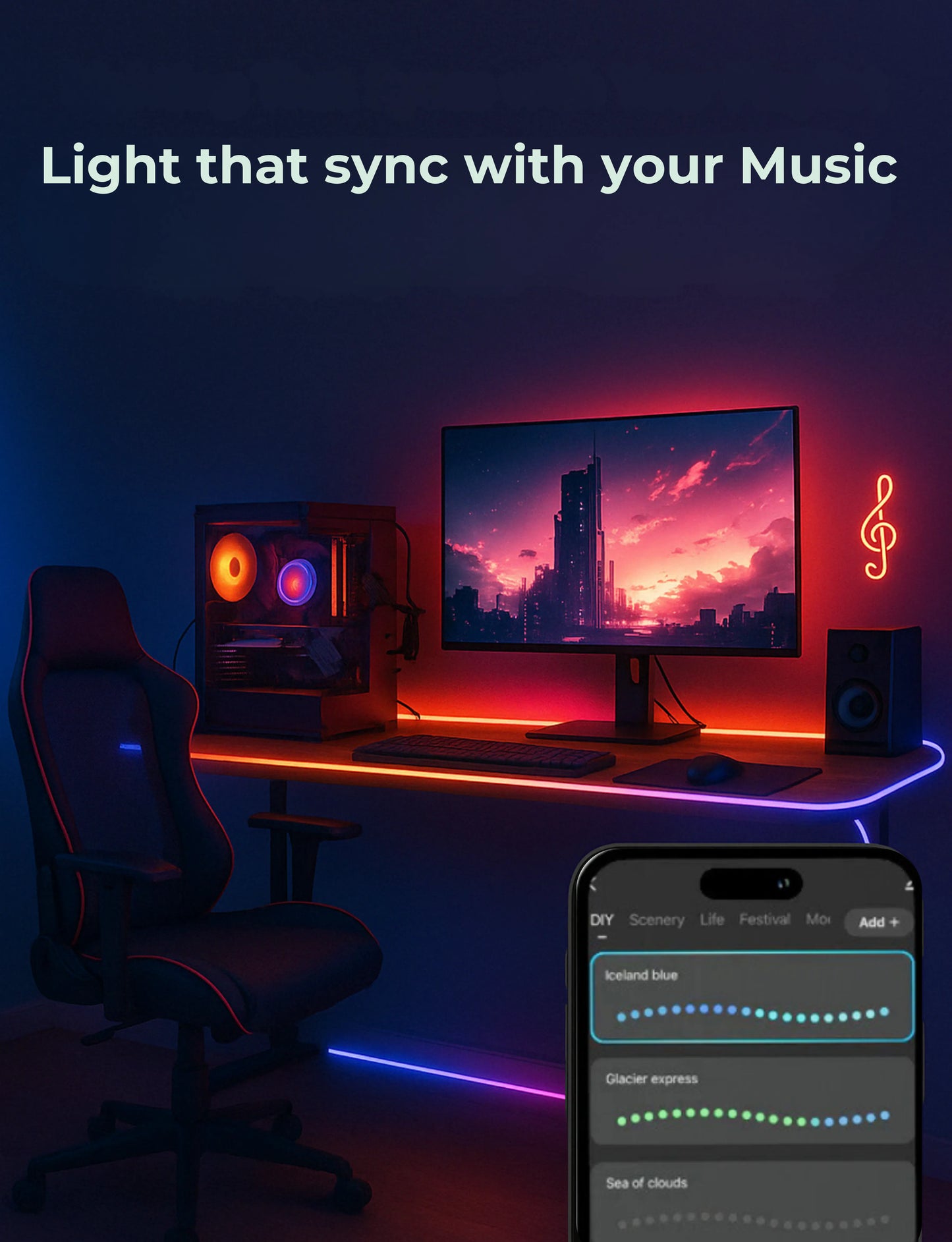 Apex RGBIC Neon Rope Light for Desks