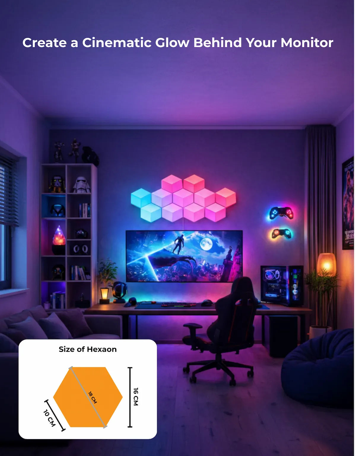 monitor sync rgb wall lights
rgb hexagon wall lights for gaming
smart hexagon led panels
gaming room rgb lighting
led wall lights for gaming setup
rgb wall decor for gamers
music sync rgb wall lights
app controlled rgb hexagon lights
pc gaming room led lights
gaming desk wall lights
monitor ambient lighting
gaming streamer room lights
rgb led wall decoration
smart gaming room lighting
gaming background wall lights
rgb lights behind monitor
gaming setup room accessories
aesthetic gaming room lights
modular h