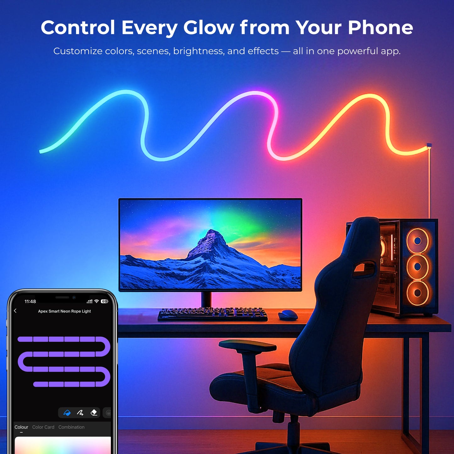 Mobile App LED Control
Smart Neon App Control
RGBIC App Controlled Light
Phone Controlled Neon Light
Wireless App Lighting
Bluetooth App LED Strip
WiFi App Controlled Light
Smart RGB Controller
Custom LED Color Control
Lighting Control App
Smart LED App
RGB Effect Controller
Custom Scene Lighting
DIY Lighting Effects
LED Animation Modes
Dynamic RGB Effects
Gradient Neon Lighting
Color Preset Lighting
Brightness Control Light
LED Scene Creator
Smart Lighting Effects