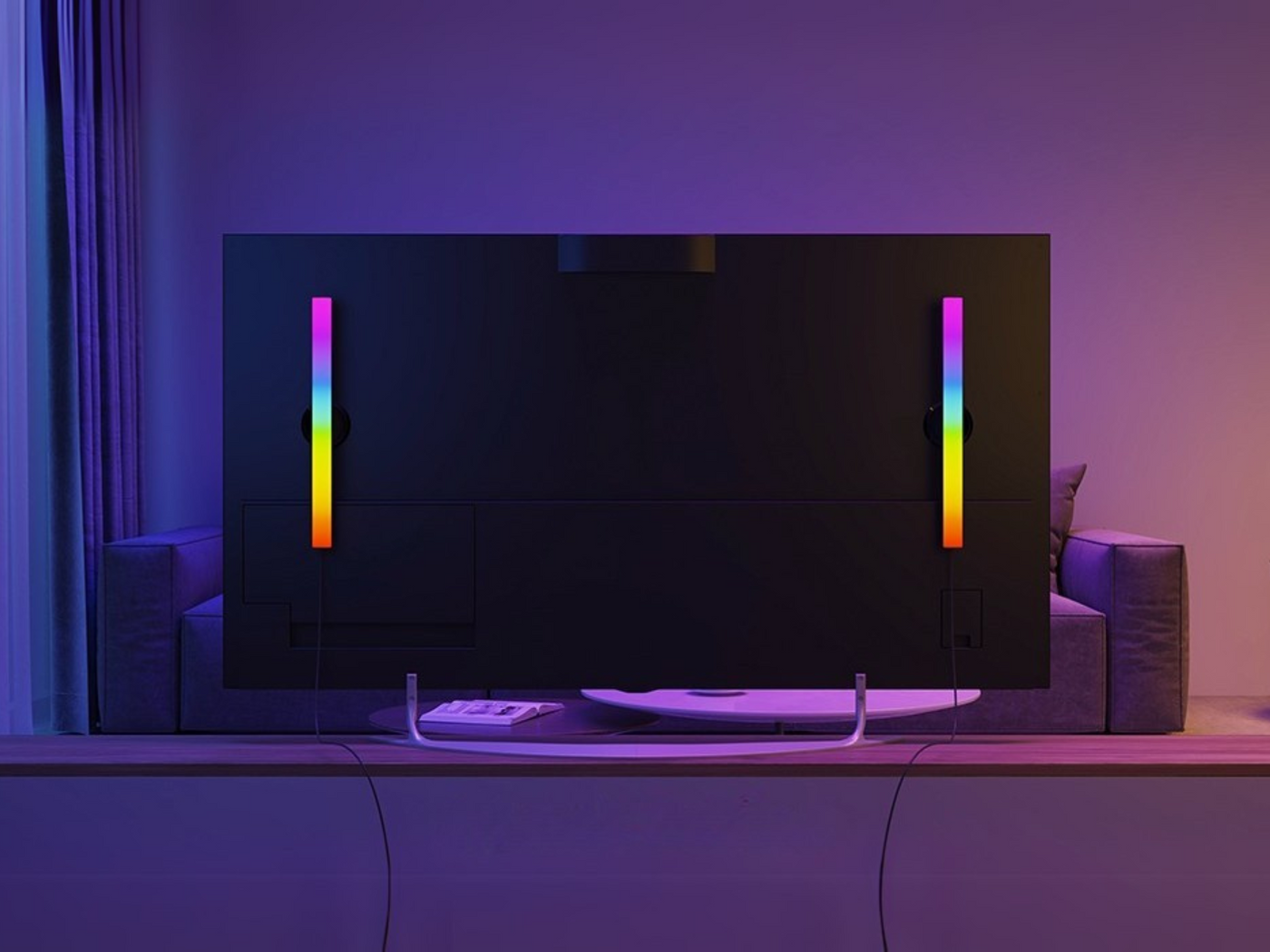 Govee RGBIC TV Light Bars for 45-70 inch TVs collage with Apex light