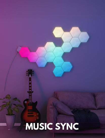Apex Hexagon Light Panels, RGBIC Wall Light, Multicolor Effects, Music Sync, DIY Design, Smart APP Control, Compatible with Alexa & Google Assistant for Room, Gaming (Small, 10, Piece)

