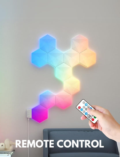 Apex Hexagon Light Panels, RGBIC Wall Light, Multicolor Effects, Music Sync, DIY Design, Smart APP Control, Compatible with Alexa & Google Assistant for Room, Gaming (Small, 10, Piece)
