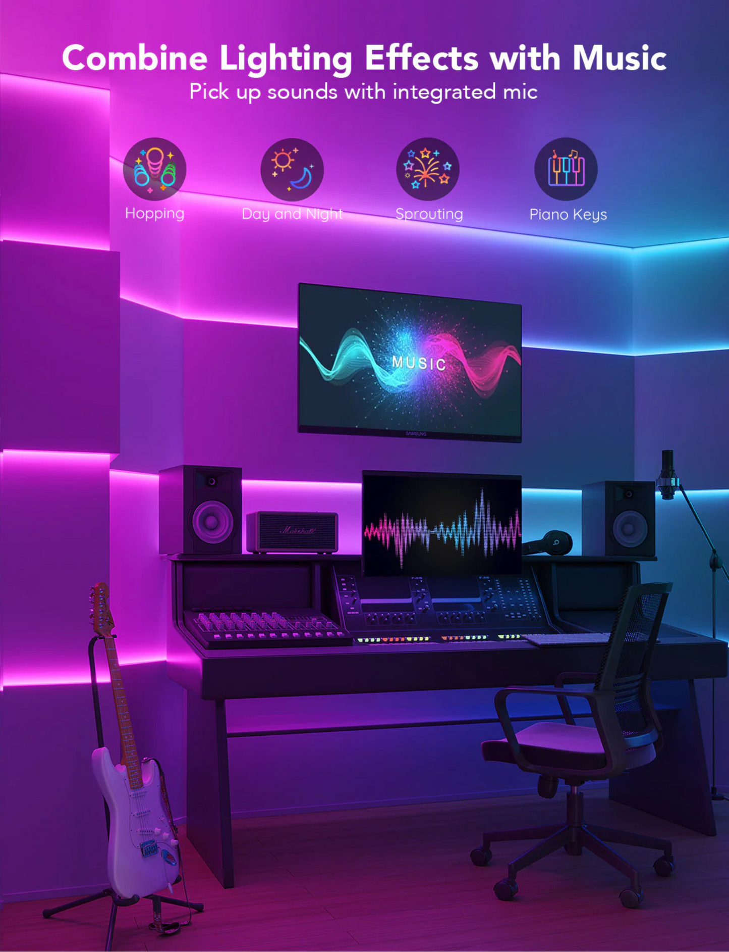 Apex RGB-IC LED Strip Light (5m/16.4ft), Smart LED Lights Work with Alexa and Google Assistant, WiFi App Control Segmented DIY Multiple Colors, Music Sync Light // 1 Year Warranty
