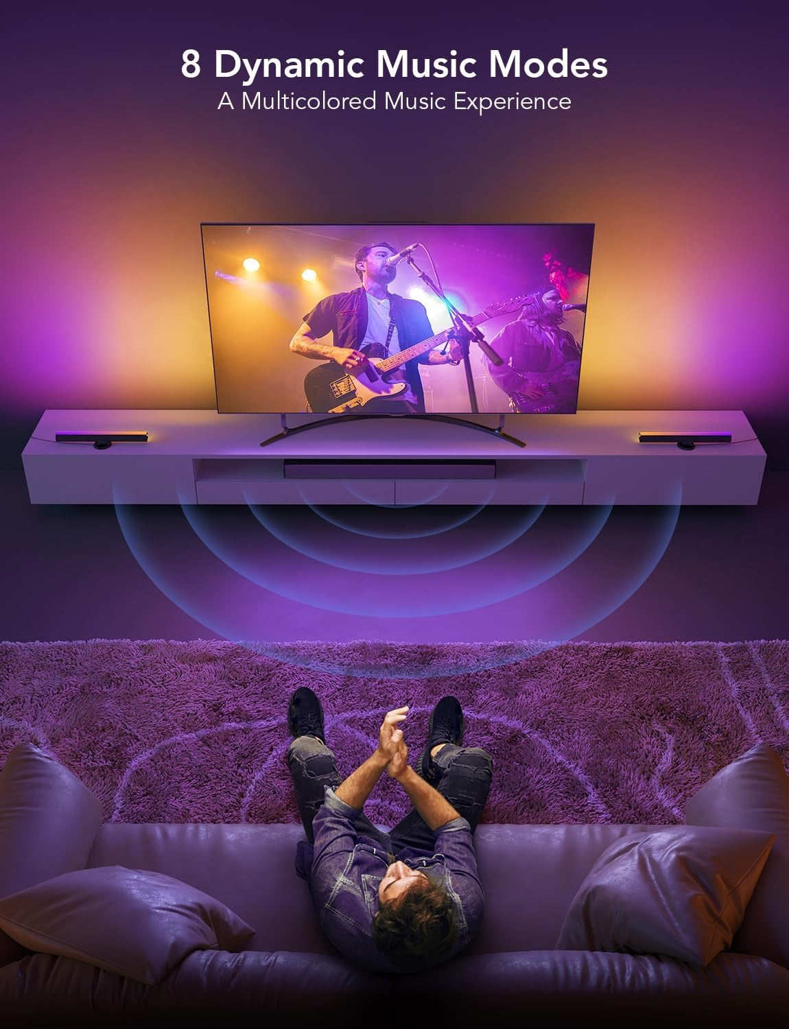 Govee  TV light with dynamic music modes displayed ,Apex Light brings premium Govee LED light bars to India with RGBIC glow