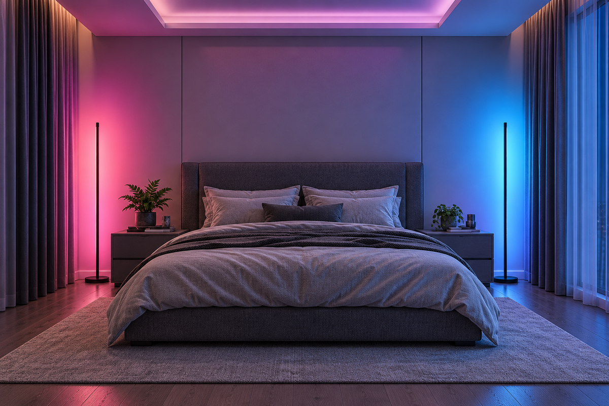 Bedroom — Apex floor lamp styling