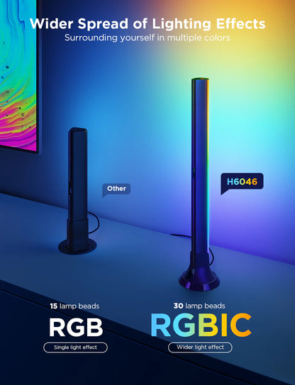 TV Backlight 3 Lite with Fish-Eye Correction Function Sync RGBICW Wi-Fi TV LED Backlight with Camera, Voice and APP Control, Adapter (Work with Smart TV and Everthing) (TV Size: 55-65 Inch)
