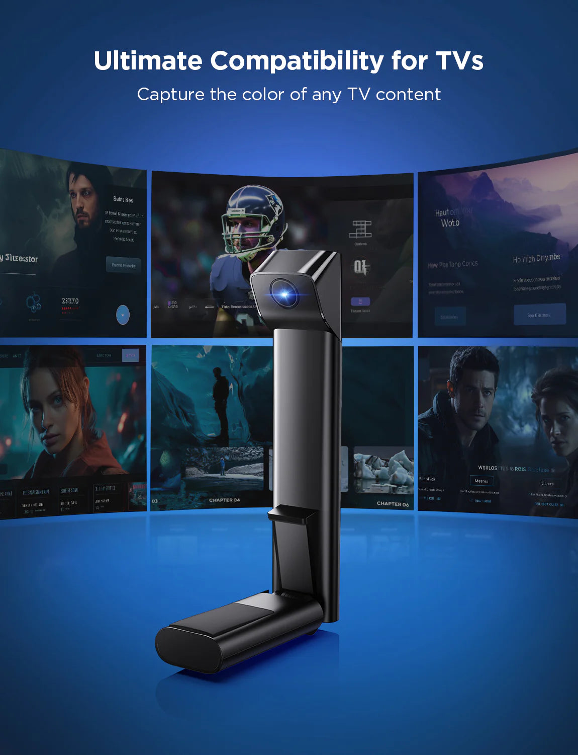 TV Backlight 3 Lite with Fish-Eye Correction Function Sync RGBICW Wi-Fi TV LED Backlight with Camera, Voice and APP Control, Adapter (Work with Smart TV and Everthing) (TV Size: 55-65 Inch)
