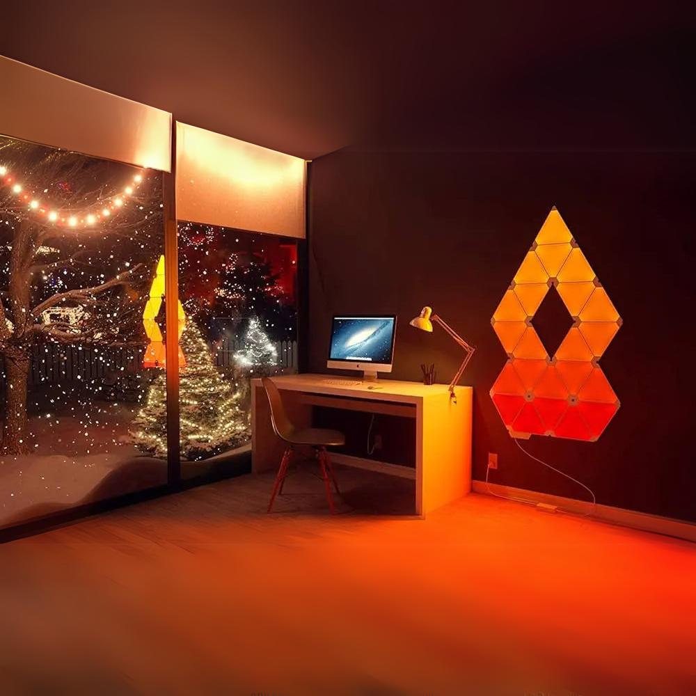 Apex Triangle Light Panels, RGBIC Wall Light, Multicolor Effects, Music Sync, DIY Design, Smart APP Control, Compatible with Alexa & Google Assistant for Room, Gaming,
