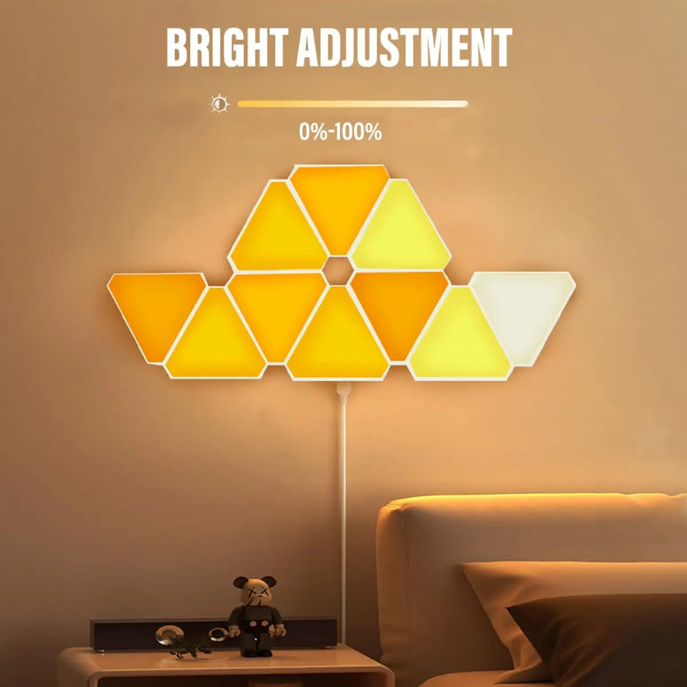 Apex Triangle Light Panels, RGBIC Wall Light, Multicolor Effects, Music Sync, DIY Design, Smart APP Control, Compatible with Alexa & Google Assistant for Room, Gaming,
