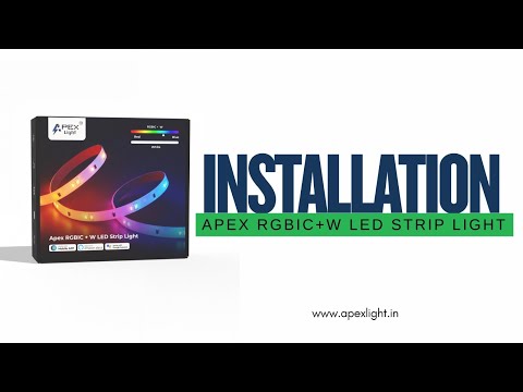 Apex smart LED strip offering full lighting customization with RGB colors  to cool white tones, Modern setup with Apex RGBIC+W LED strip featuring customizable lighting modes and vibrant ambient glow, Apex RGBIC+W smart LED strip with advanced color and brightness customization for modern room lighting, Customizable LED strip