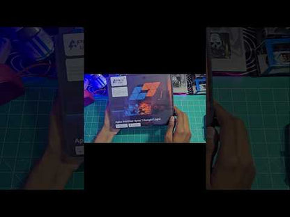 Apex monitor sync RGBIC triangle lights showing multicolor gradient lighting on wall panels