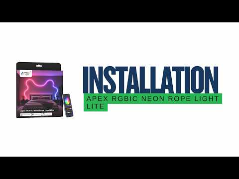 Apex neon rope light lite flexible LED strip with smooth diffused glow for room decor, Apex neon rope light lite bendable LED strip for custom shapes, RGB lighting effects, and modern interior decoration, Soft glowing neon rope light shaping modern wall art in a stylish gaming room