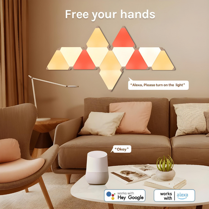 Apex Triangle Light Panels, RGBIC Wall Light, Multicolor Effects, Music Sync, DIY Design, Smart APP Control, Compatible with Alexa & Google Assistant for Room, Gaming,
