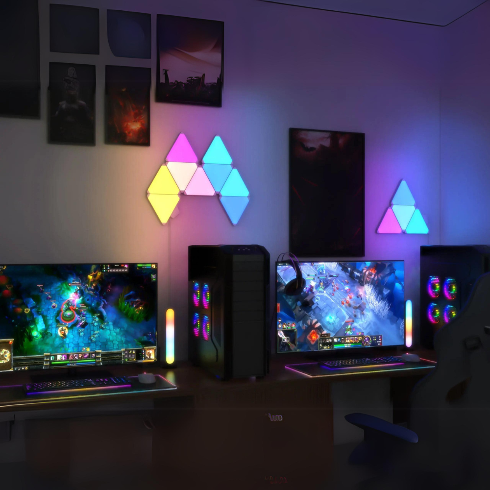 Apex Triangle Light Panels, RGBIC Wall Light, Multicolor Effects, Music Sync, DIY Design, Smart APP Control, Compatible with Alexa & Google Assistant for Room, Gaming,
